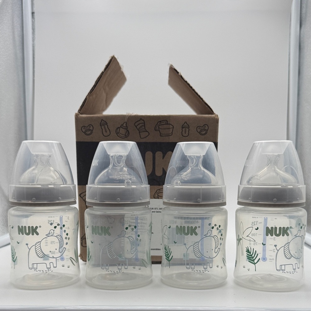 NUK Smooth Flow Anti Colic Baby Bottles - Pack of 4, 5 OZ